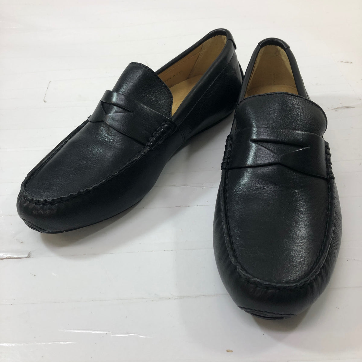コールハーン ドライビングシューズ コインローファー カーフ ブラック サイズUK7 メンズ COLE HAAN 約25.5cm【AFC51】