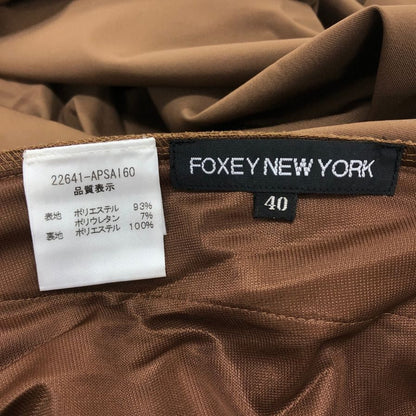 美品◆フォクシーニューヨーク ワンピース ノースリーブ 22641 ブラウン レディース サイズ40 FOXEY NEWYORK 【AFB21】
