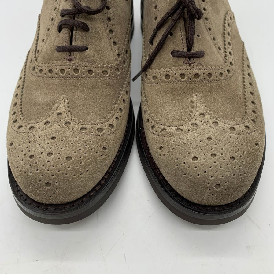チャーチ アマシャム ウィングチップ スエード ベージュ メンズ サイズUK6.5F Church スエードシューズ 約25.0cm【LA】【中古】