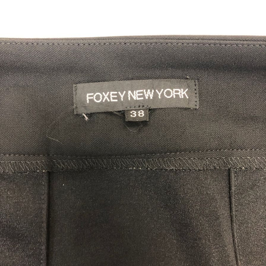 フォクシ―ニューヨーク スカート 20249 ポリエステル タック ジップ ブラック サイズ38 FOXEY NEWYORK【AFB10】