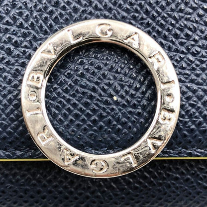 ブルガリ ロゴクリップ 三つ折り財布 レディース ネイビー×イエロー BVLGARI【AFI11】