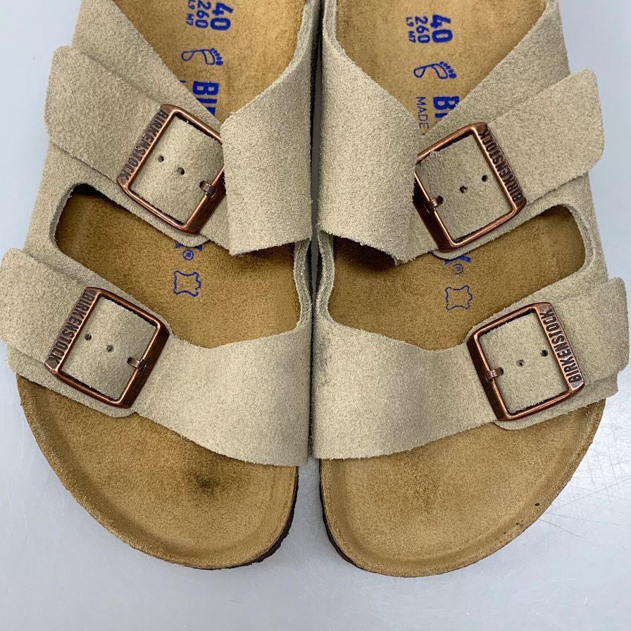 ビルケンシュトック フラットサンダル アリゾナ スエード メンズ サイズ26 トープ BIRKENSTOCK 約26.0cm【AFC30】