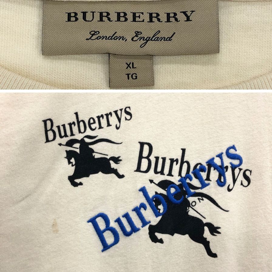 中古◆バーバリー Tシャツ パネルデザイン サイズXL メンズ 総柄 Burberry 【AFB8】