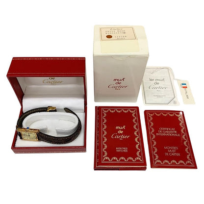 カルティエ 腕時計 マストタンク ヴェルメイユ 925刻印 白文字盤 不動品 Cartier【AFI4】