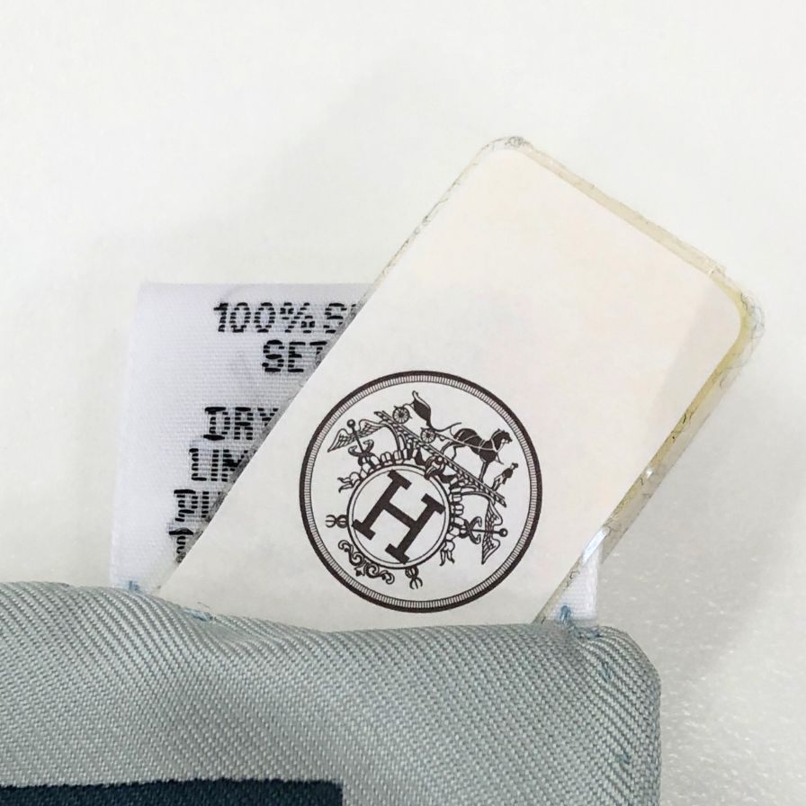 エルメス スカーフ カレ90 TOUS EN SELLE すべては鞍の中に ブルー系 レディース HERMES【AFI21】