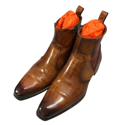 マグナーニ 21308 サイドジップブーツ カーフ ブラウン サイズ40 MAGNANNI 約25.0cm【AFD15】