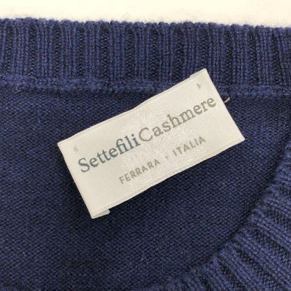 美品◆セッテフィーリカシミア クルーネック SF-09132-223 メンズ サイズ 46 ネイビーSettefili Cashmere 【AFB13】