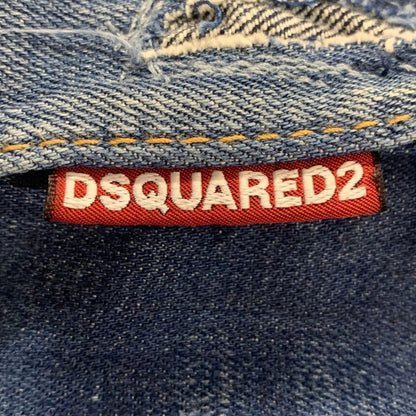 ディースクエアード デニムパンツ cool girl cropped jean エイジング加工 ペイント加工 コットン ポリウレタン サイズ38 レディース ブルー DSQUARED2 【AFB17】