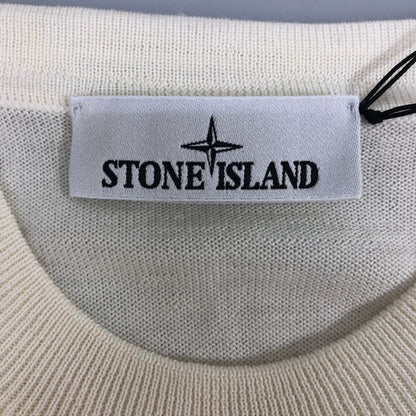新品同様◆ストーンアイランド クルーネックニット ホワイト メンズ サイズXL Stone Island 【AFB38】