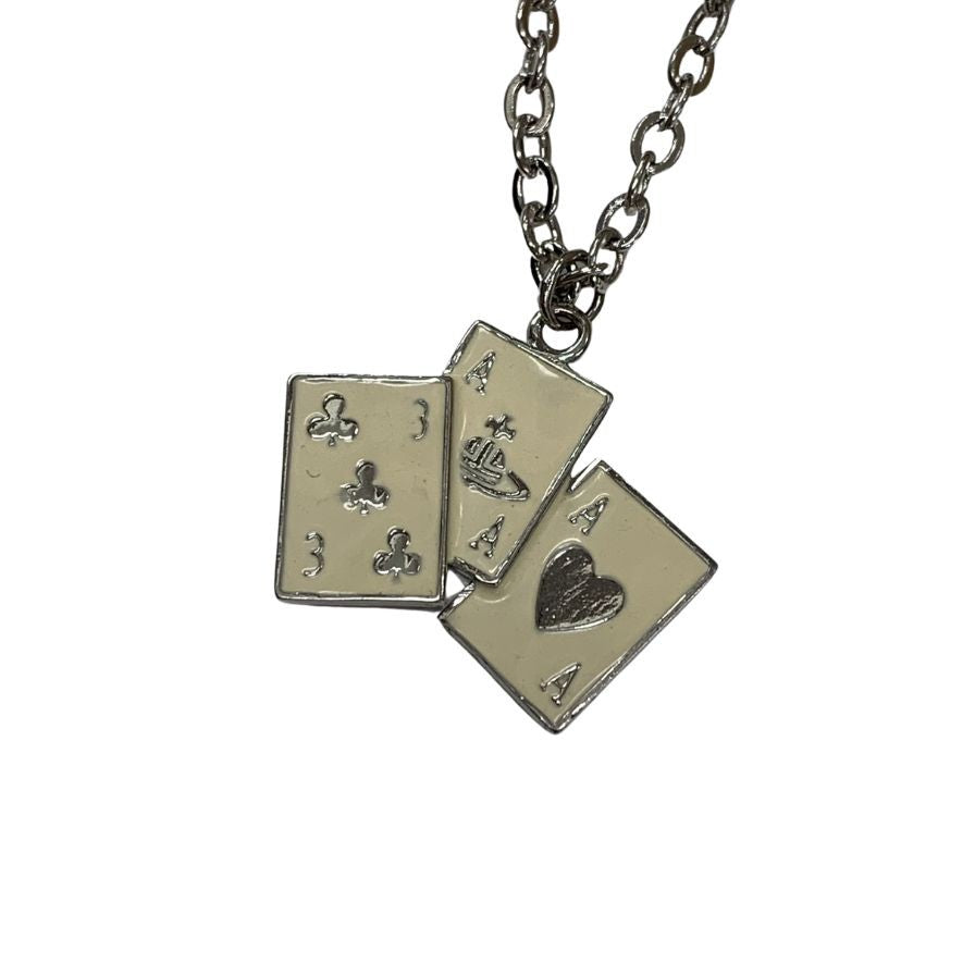ヴィヴィアン ネックレス ペンダント トランプ シルバー ホワイト ユニセックス Vivienne Westwood【AFI7】