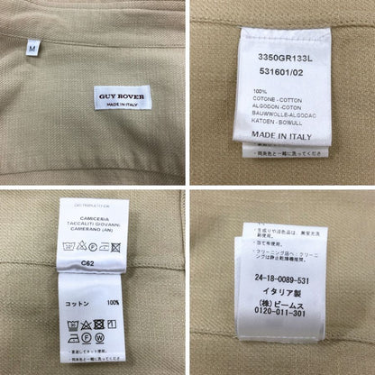 美品◆ギローバー ビームス別注 シャツブルゾン コットン ベージュ メンズ サイズM GUY ROVER BEAMS 【AFB15】