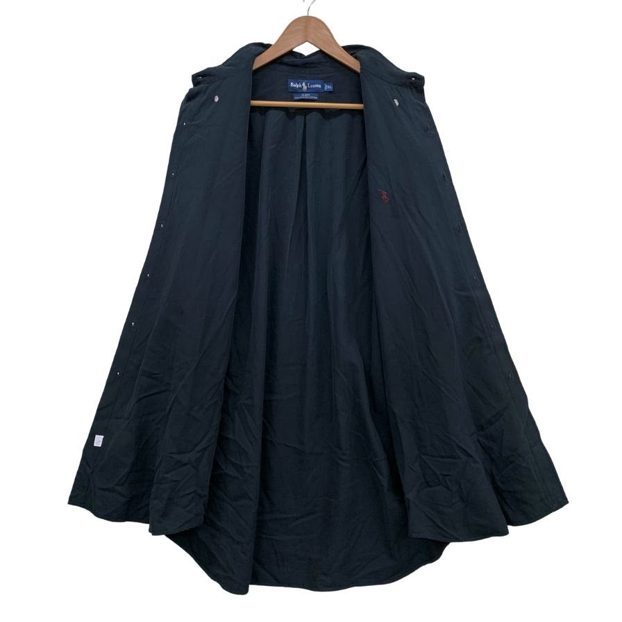 ラルフローレン ボタンダウンシャツ シルク混 ネイビー サイズXL Ralph Lauren【LA】