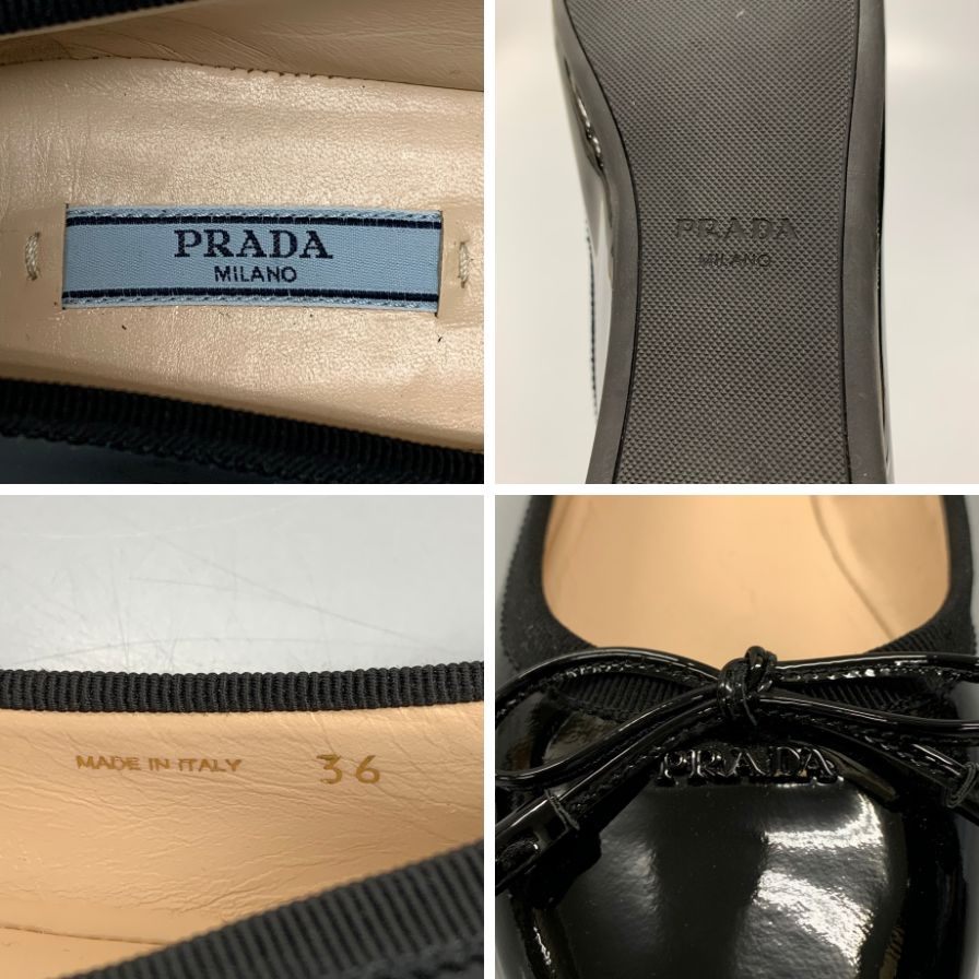 プラダ　フラットシューズ　エナメル PRADA - プラダ PRADA バレリーナ フラットパンプス エナメル