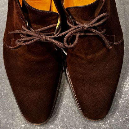ジョンロブ ロムゼイ チャッカブーツ Jスタンプ  スエード ブラウン サイズUK7D メンズ JOHNLOBB ブーツ 約26.0cm【LA】【中古】