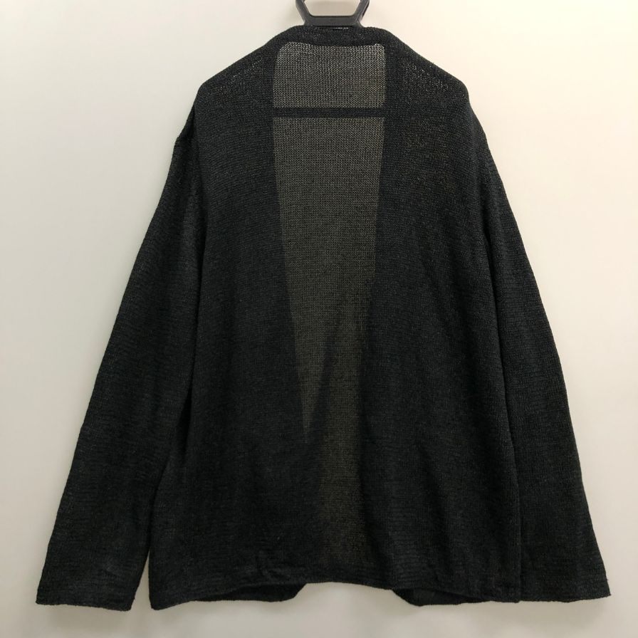 極美品◆プラム ローゲージ天竺ニット ジャケット PU126-MJK02 日本製 ブラック メンズ サイズ3 PURLAM 【AFB43】