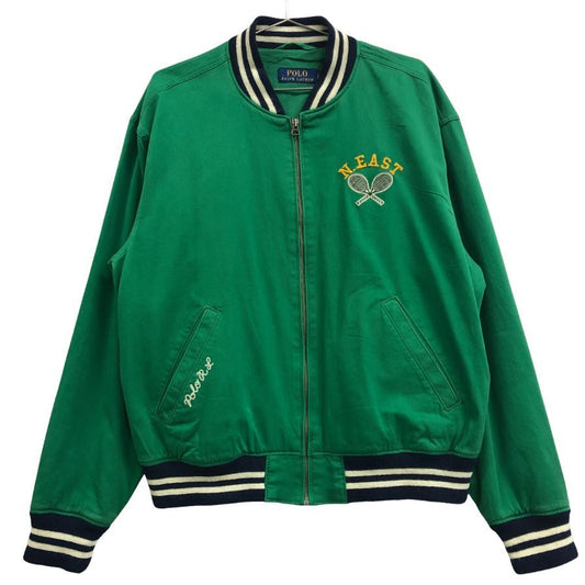 美品◆ポロ ラルフローレン コットン ブルゾン NORTHEAST RACOUET CLUB タロンジップ メンズ サイズL グリーン Polo Ralph Lauren 【AFF24】