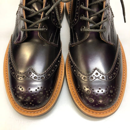 トリッカーズ ストウ ウィングチップ メンズ サイズ 7ハーフ パープル Tricker’ｓ ブーツ 約26.0cm【LA】【中古】