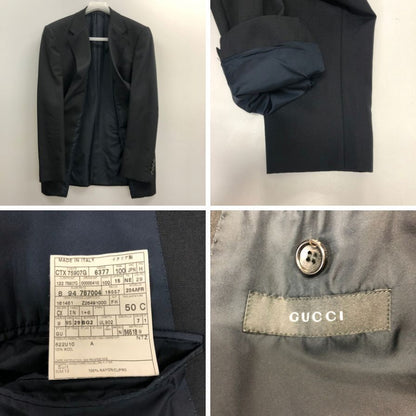 グッチ CTX 75907G 2B スーツ セットアップ ブラック サイズ50C メンズ イタリア製 GUCCI【AFA14】