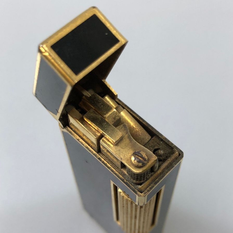 ダンヒル ガスライター ローラー式 ゴールド＆ ブラック  dunhill【AFB55】【中古】