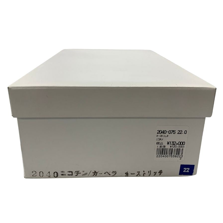 新宿屋 レザーパンプス オーストリッチ 2040-075 ブラウン 22㎝ レディース shinjukuya 約22.0cm【7-13】