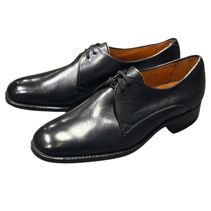 トリッカーズ レザーシューズ 筆記体ロゴ プレーントゥ ブラック サイズ6.5 メンズ Tricker's ビジネスシューズ 約25.0cm【LA】【中古】