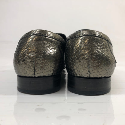 ドルチェ＆ガッパーナ ローファー CA1649 5378 レザー シルバー サイズ7 メンズ DOLCE&GABBANA 約26.0cm【AFC35】