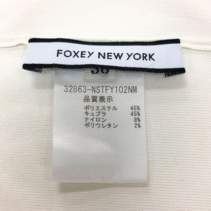 美品◆フォクシーニューヨーク ノースリーブ ハイネック  トップス レディース サイズ38 ホワイト FOXEY NEWYORK 【AFB4】