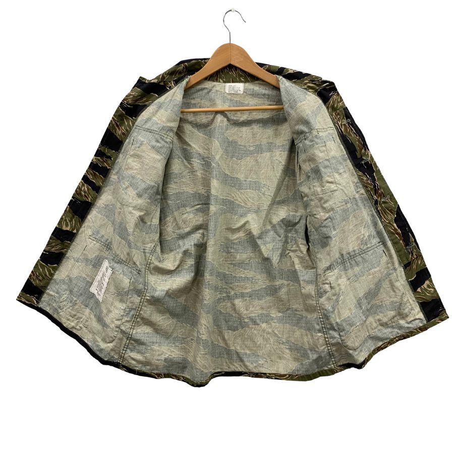 美品◆ジャングルファティーグジャケット タイガーストライプ McGuire Army Navy社製 迷彩 メンズ サイズL MEDIUM SHORT 【AFB12】