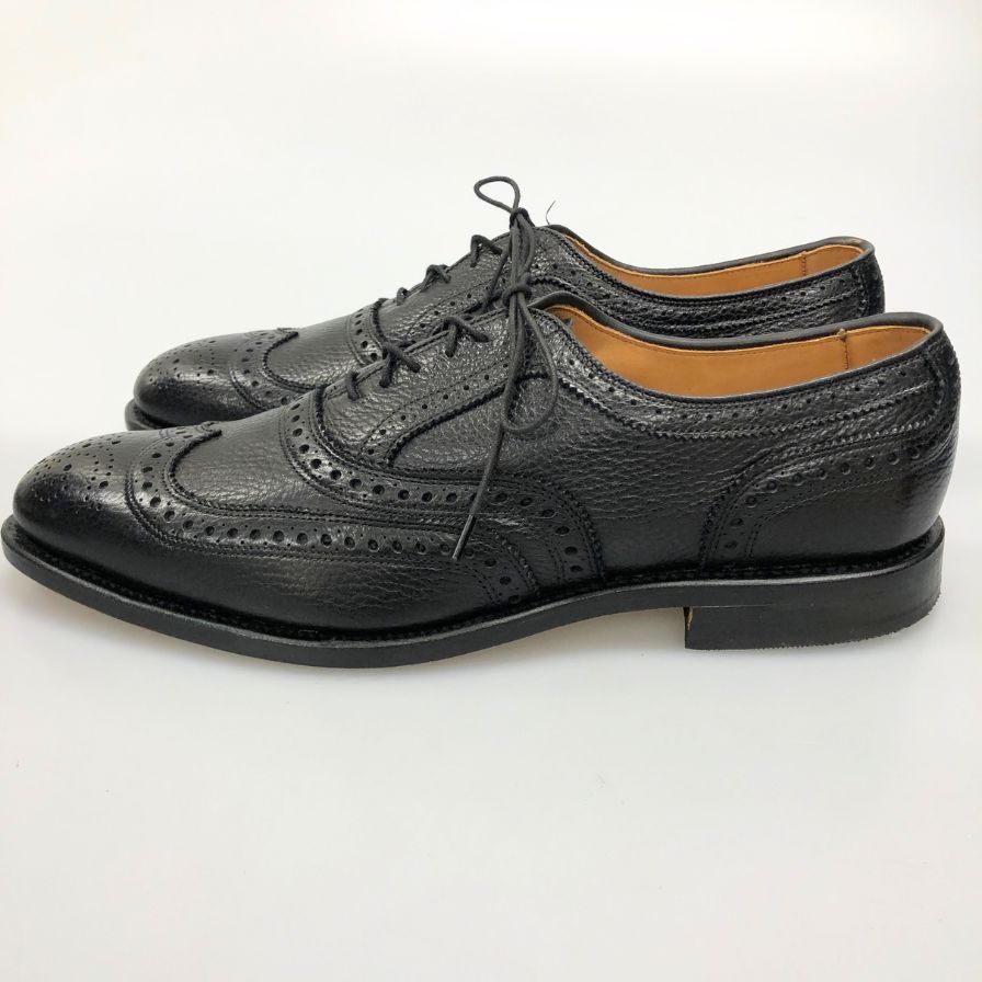 アレン エドモンズ レザーシューズ McAllister ウイングチップ シボレザー サイズ11 ブラック Allen Edmonds ビジネスシューズ 約29.0cm【LA】【中古】