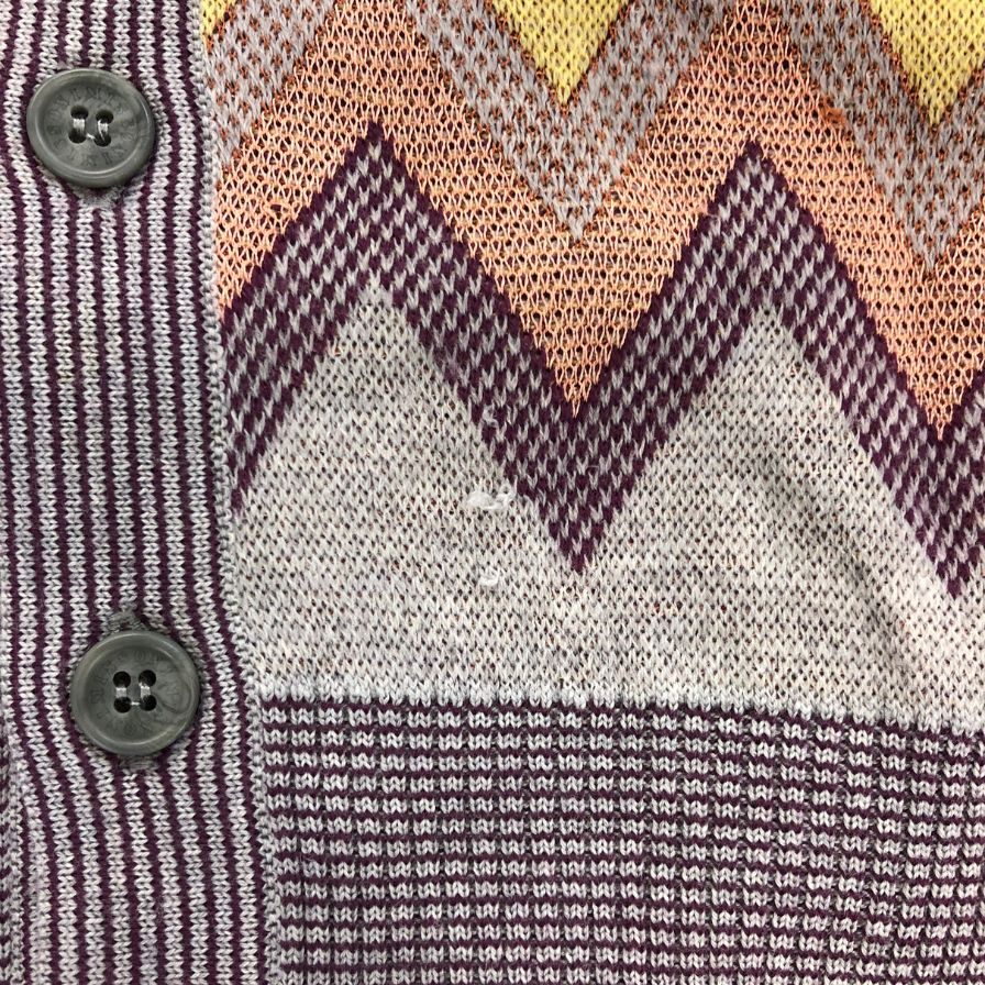 美品◆ミッソーニ カーディガン 総柄 グレー メンズ サイズ52 MISSONI 【AFB12】