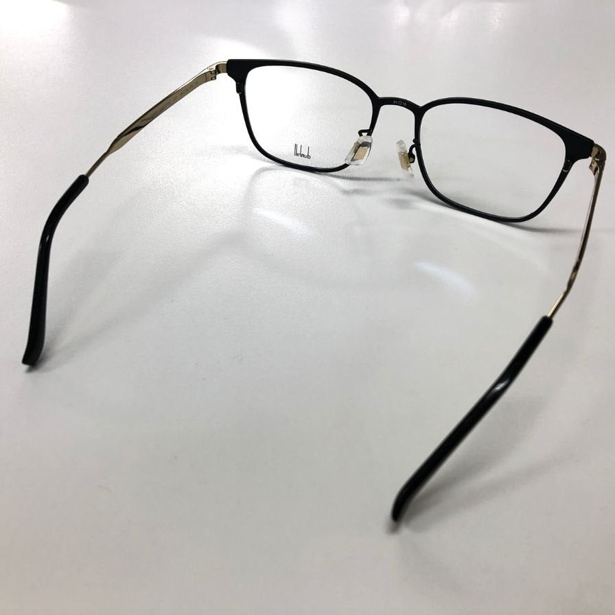 ダンヒル メガネ ウェリントン型 チタン ブラック×ゴールド メンズ DU0107OJ 005 54□18-145 XL Dunhill【AFI2】