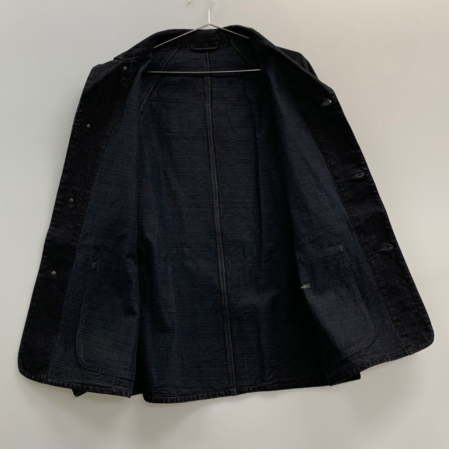 極美品◆コモリ 25AW デニム ワークジャケット ブラック メンズ サイズ2 C03-01002 COMOLI 【AFA5】