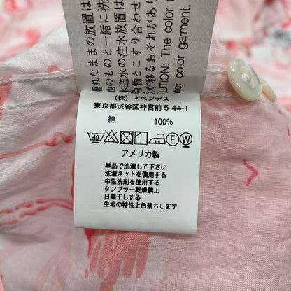 新品同様◆エンジニアードガーメンツ アロハシャツ 半袖 総柄  ピンク レディースサイズ0 ENGINEERED GARMENTS 【AFB33】