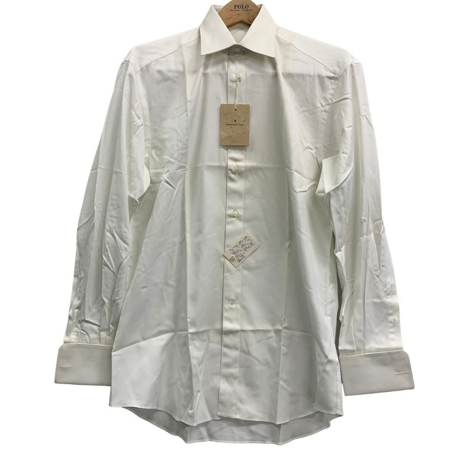 新品同様◆エルメネジルドゼニア 長袖ドレスシャツ カフス用 ホワイト サイズ39/15.5 Ermenegildo Zegna 【AFB2】