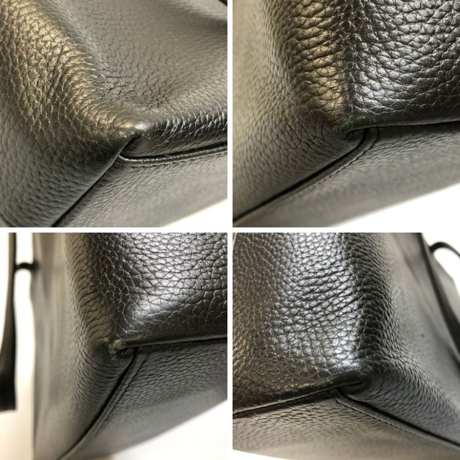 ハッシュタグ トートバッグ グレインレザー ブラック HushTug【AFE4】