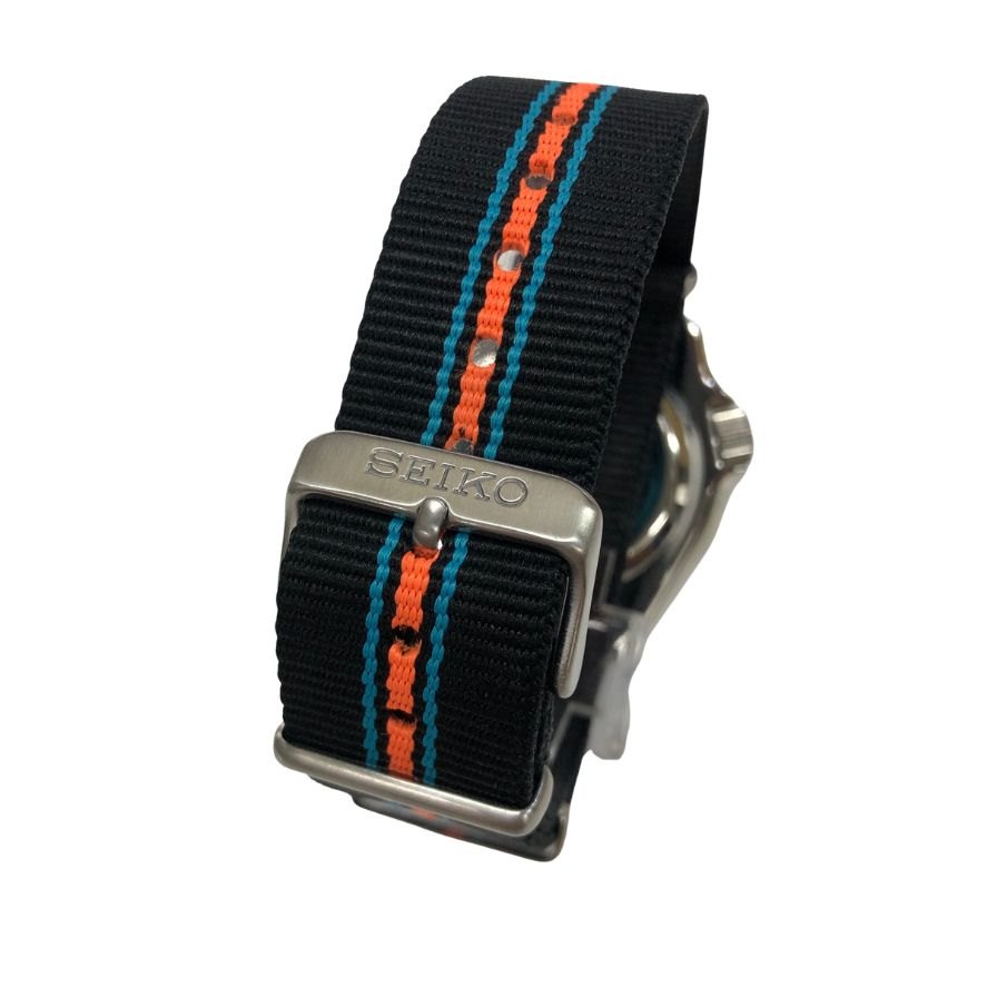 セイコー バンフォード コラボ 腕時計 自動巻 5スポーツ SBSA315 シルバー 青文字盤 SEIKO BAMFORD【AFI5】