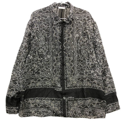 極美品◆ナイスネス ジャメット バンダナ長袖シャツ コットンシルク ブラック系 サイズM NICENESS 【AFB4】