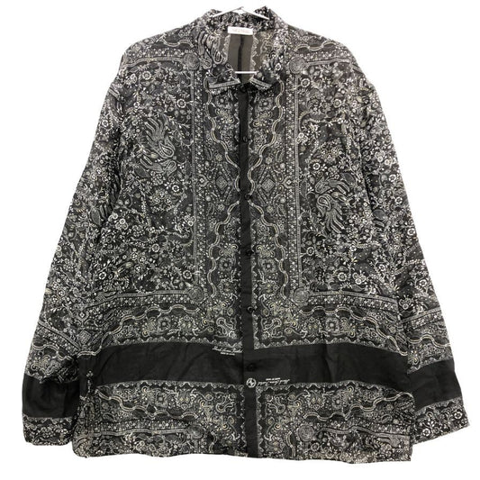 極美品◆ナイスネス ジャメット バンダナ長袖シャツ コットンシルク ブラック系 サイズM NICENESS 【AFB4】