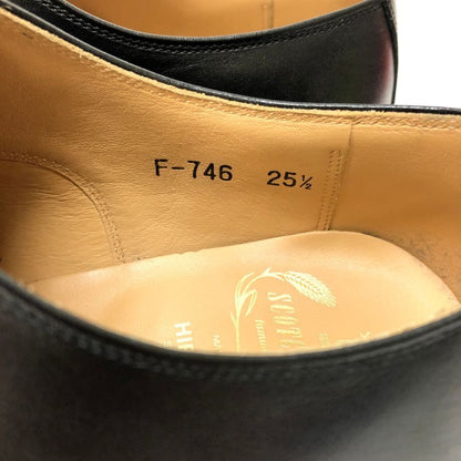 スコッチグレイン パンチドキャップトゥ 内羽根 レザーシューズ  ブラック ラスト746 サイズ25ハーフ SCOTCH GRAIN 約25.5cm【AFD12】