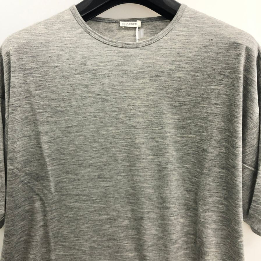 極美品◆キャッシュ＆バルバ カシミヤジャージー キャッシュ Tシャツ カシミヤ100％  グレー レディース サイズ2 cash&barba 【AFB12】