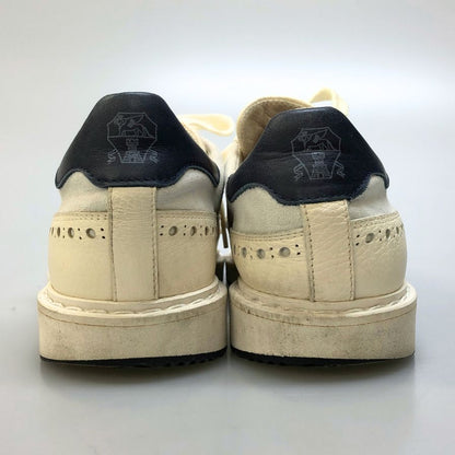 ブルネロ クチネリ レザースニーカー スエード ホワイト×ライトブルー EU40 BRUNELLO CUCINELLI 約25.0cm【AFC28】