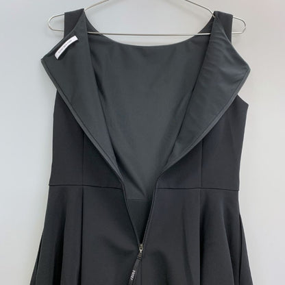 極美品◆フォクシーニューヨーク ノースリーブワンピース バロン マットストレッチグログラン 36344 ブラック レディース サイズ40 FOXEY NEWYORK 【AFB48】