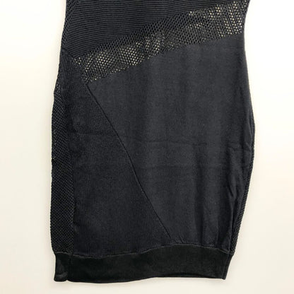 極美品◆ディーゼル ノースリーブワンピース メッシュ ニット ブラック レディース サイズS DIESEL 【AFB4】