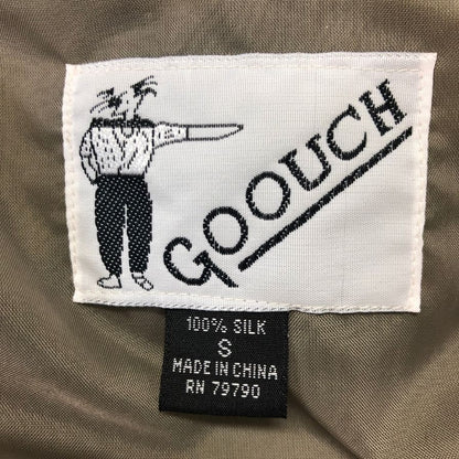 中古◆グ―チ シルク100％ ブルゾンジャケット  カーキ メンズ サイズＳ goouch 【AFA16】