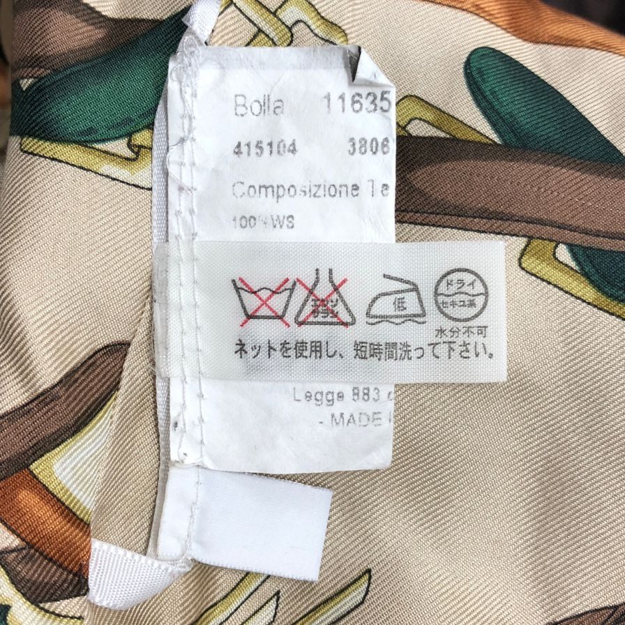 中古◆ヘルノ フード付き ウールロングコート グリーン サイズ44 レディース 裏地スカーフ柄 イタリア製 HERNO 【AFA9】