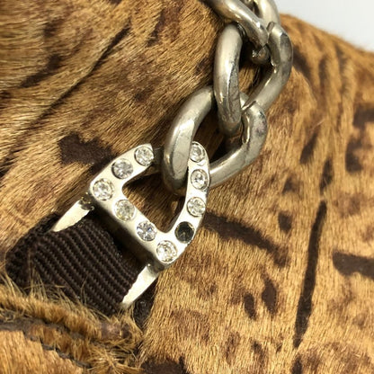 ヨシユキコニシ×カルロヴェントゥーラ スリッポン 総柄 レザー ビットローファー メンズ ブラウン系 サイズ41.5 CARLO VENTURA 約26.5cm【AFC47】
