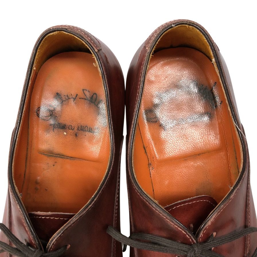 サントーニ レザーシューズ プレーントゥ カーフ サイズ6 ボルドー メンズ SANTONI 約24.5cm【AFC6】