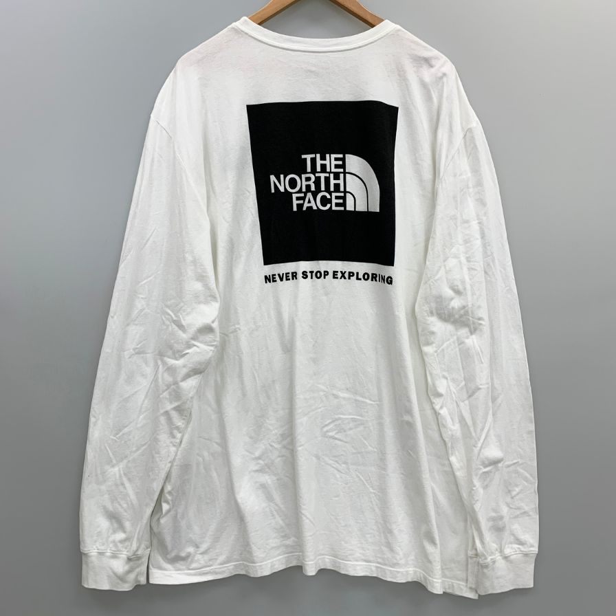 美品◆ノースフェイス スクエアロゴ バックプリント ロングスリーブ Tシャツ  NF0A811N THE NORTH FACE 【AFB14】