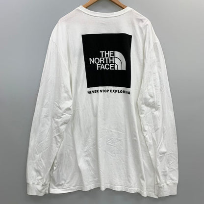 美品◆ノースフェイス スクエアロゴ バックプリント ロングスリーブ Tシャツ  NF0A811N THE NORTH FACE 【AFB14】