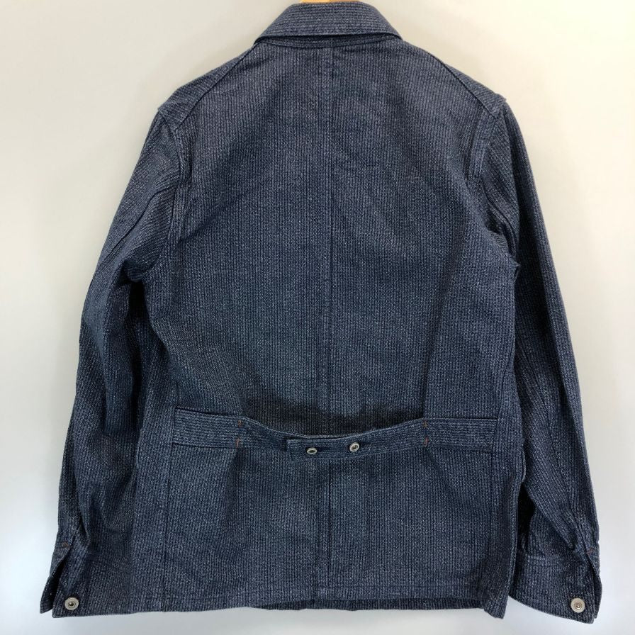 極美品◆ブルードガーメンツ 桃太郎ジーンズ ワークジャケット  メンズ 40 ネイビー BLUED GARMENTS 【AFB3】